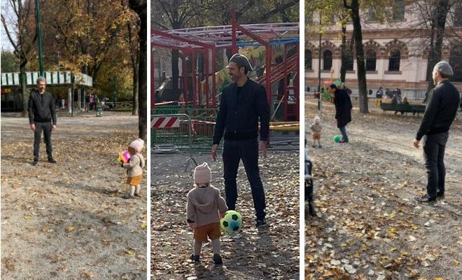 Luca Argentero al parco con la figlia