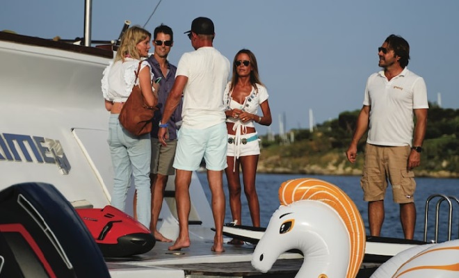 Flavia Vento in barca con Tom Cruise